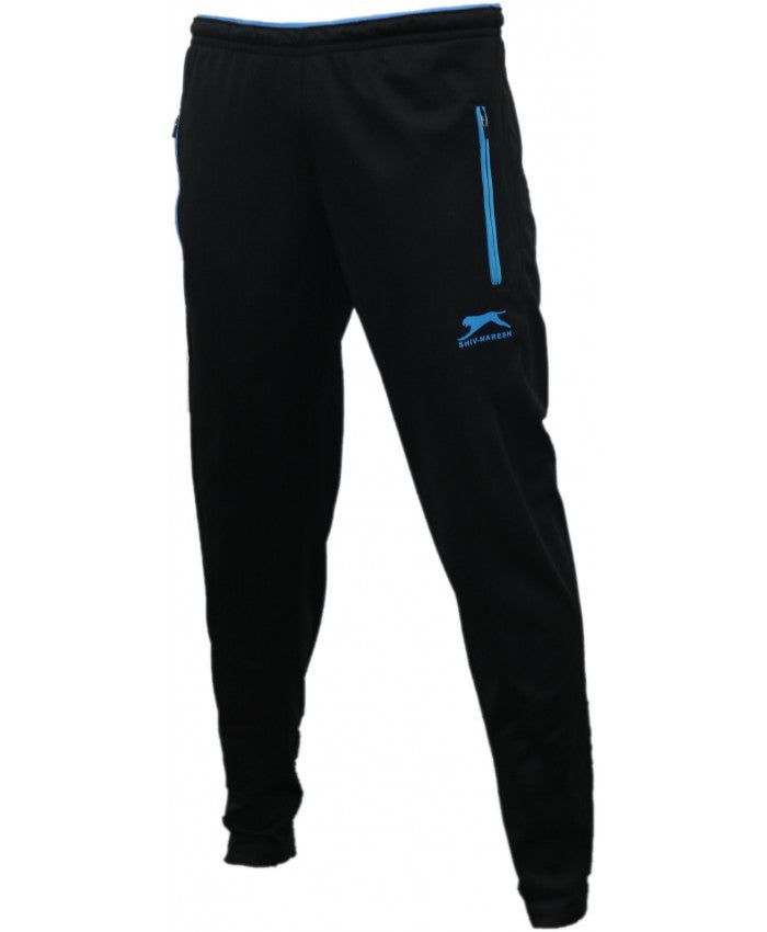 SHIV NARESH Tricot Unisex Track Pants (Black-Cyan) –