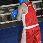 USI Mens Boxing Uniform Short & Vest Set Light Weight Sports Dress for Boxing (RED)