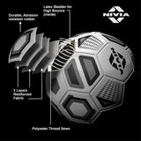 NIVIA Black & White Rubberized Stitched 32 Panel Football