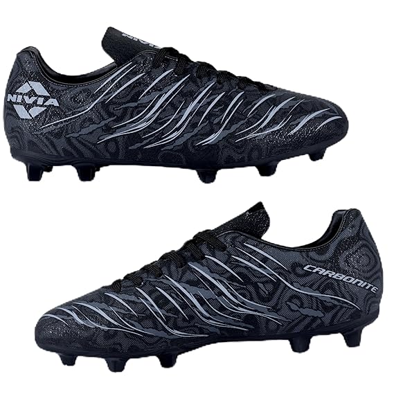 NIVIA Carbonite Football Shoes (Solid Black)