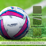 Nivia Classic 2.0 Football, Rubberized Stitched, 32 Panel, Suitable for Hard Ground Without Grass,Training Football,for Men,Women,Size - 5 (Multicolour)