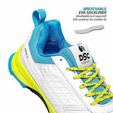 DSC Jaffa 22 Cricket Shoes (White/Lime Yellow)