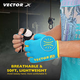 Vector X VX-450 Fingerless Gloves for Training and Riding (Blue)