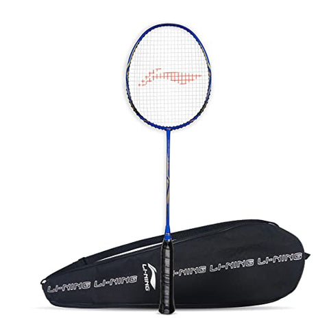 Li-Ning Super Series 2020 strung Graphite Badminton Racket (Blue/Gold) with Free Full Cover