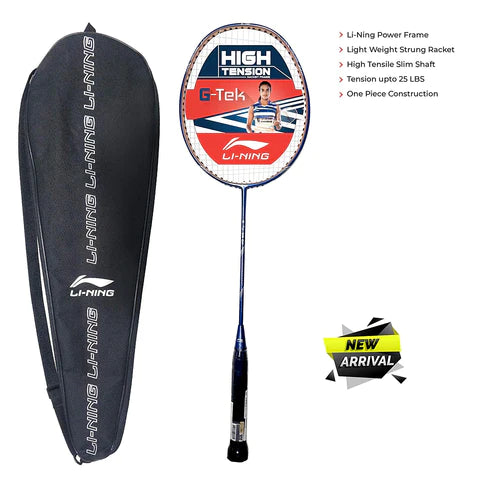 Li-Ning G-TEK 98 GX Graphite strung Badminton Racket (Navy/Gold) with Free Full Cover