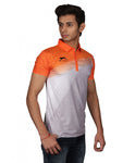 SHIV NARESH Spandex T-Shirt (Grey-Orange)