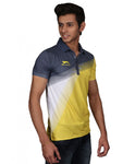 SHIV NARESH Spandex T-Shirt (Grey-Yellow)