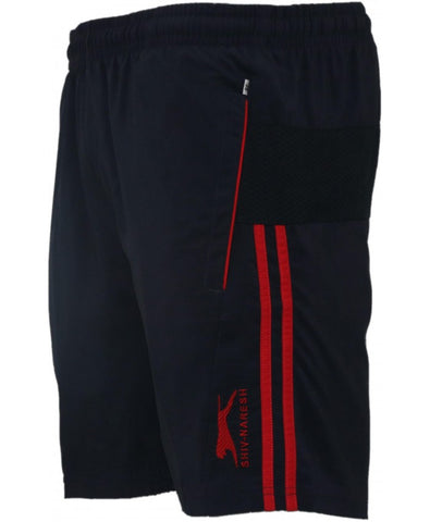 SHIV NARESH Spandex Unisex Shorts (Navy-Red) - Setsons.in